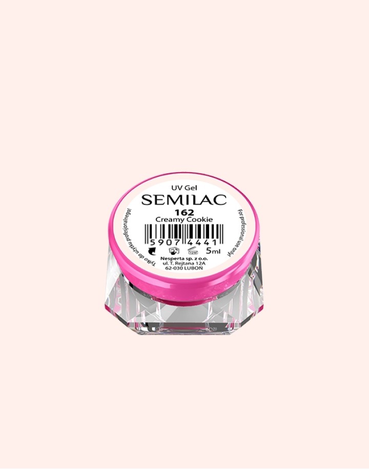 162 Kolorowy lakier żelowy UV Gel Color Semilac Creamy Cookie 5ml