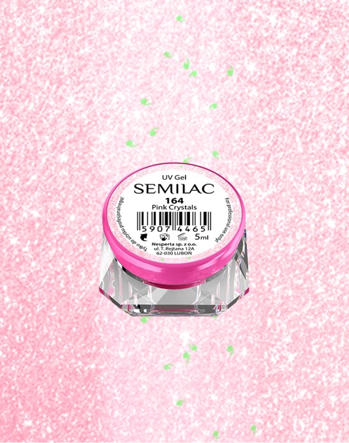 164 Kolorowy lakier żelowy UV Gel Color Semilac Pink Crystals 5ml