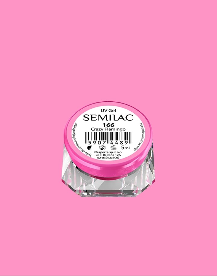 166 Kolorowy lakier żelowy UV Gel Color Semilac Crazy Flamingo 5ml