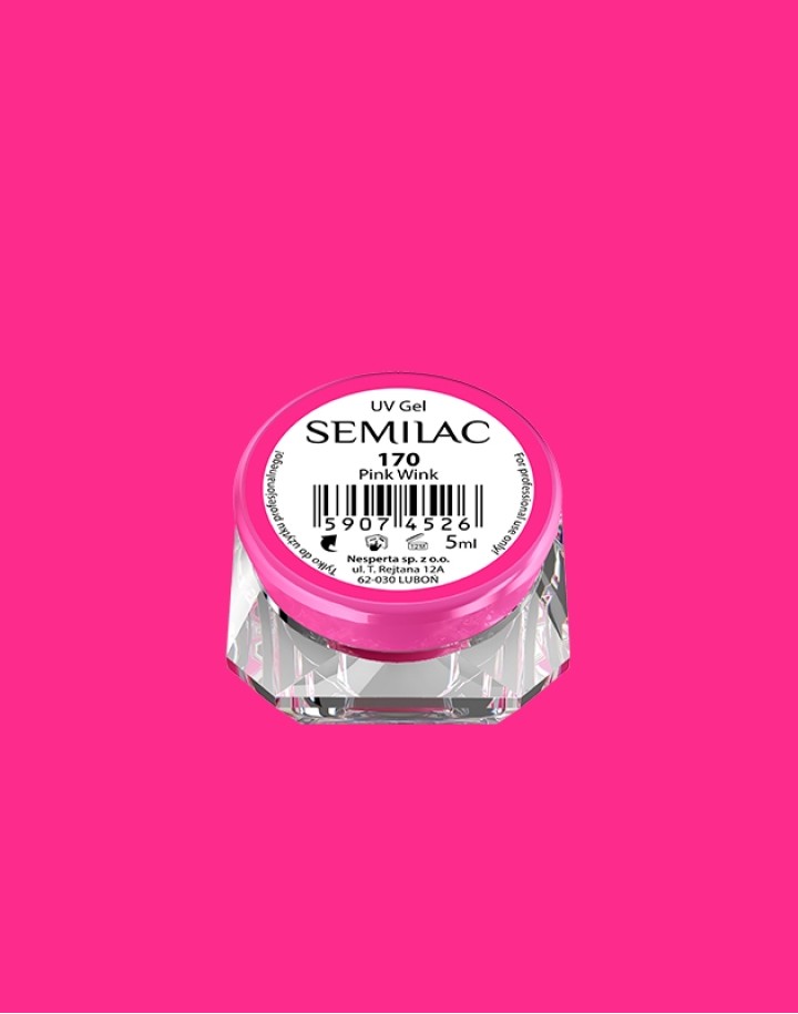 170 Kolorowy lakier żelowy UV Gel Color Semilac Pink Wink 5ml